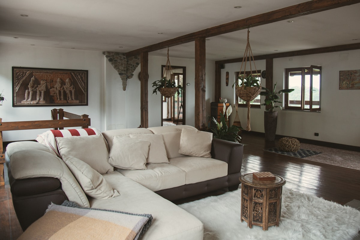 A warm, curated living room